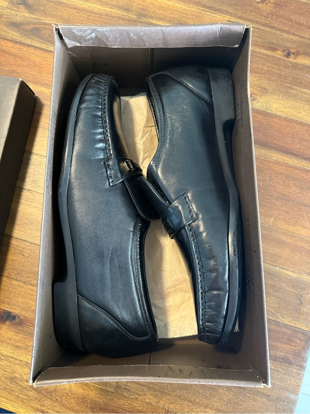 Florsheim Comfortech Riva Black Leather Slip On Shoes Men's Size 16 D